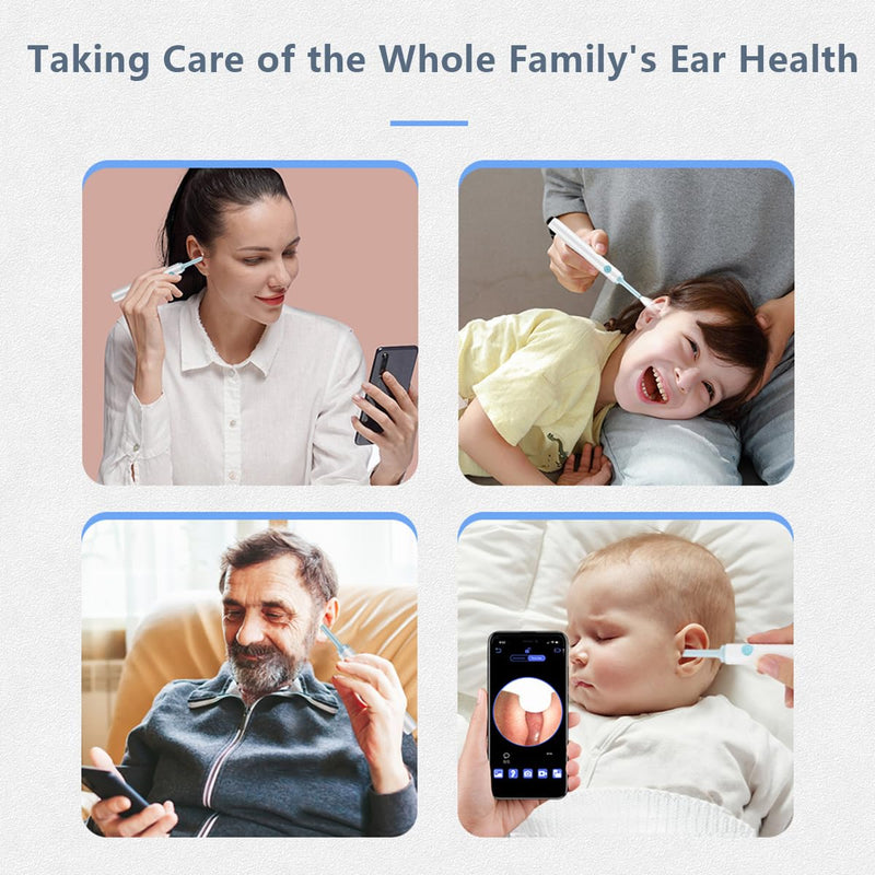 [Australia] - Earwax Remover Otoscope, LANMOU 1080P Wifi Ear Cleaner, Ear Cleaner with Camera, HD Otoscope with 6 LEDs & 4 Silicone Ear Spoons, Ear Cleaner for iPhone, Android, iPad, White 