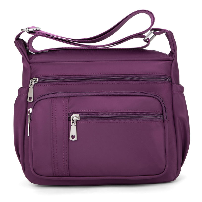 For Allegaint Airlines Personal Item Bag Foldable Travel Duffel Bag Carry-on Luggage 25L Purple&Women Shoulder Handbag Roomy Multiple Pockets Bag Ladies Crossbody Lightweight Nylon Travel Purse