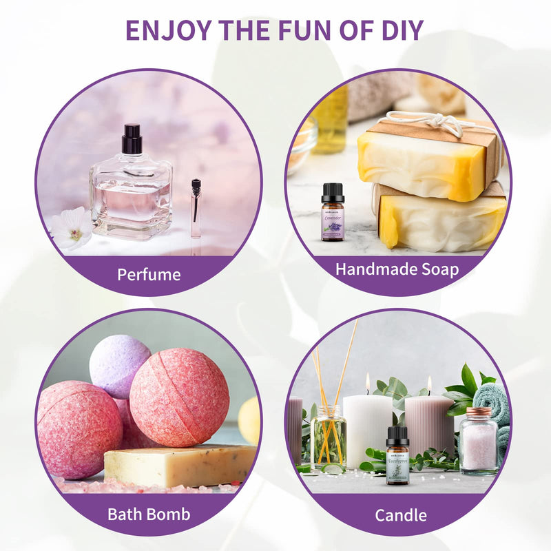 [Australia] - Sedbuwza Lavender Eucalyptus Essential Oil Set, Lavender Fragrance Oil Eucalyptus Scent Oil Set for Diffuser, Aromatherapy, Massage, Soap, Candle Making 2 x 10 ml Lavender + Eucalyptus 0.33 Fl Oz (Pack of 2) 