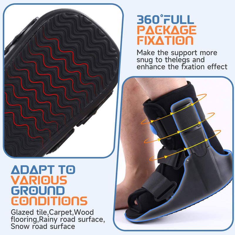 [Australia] - GHORTHOUD Inflatable Hiking Shoe, Orthopedic Foot Fracture Shoe, Ultralight Hiking Shoe for Sprained Ankle, Stress Fracture, Broken Foot or Achilles Tendonitis Black (M) M 