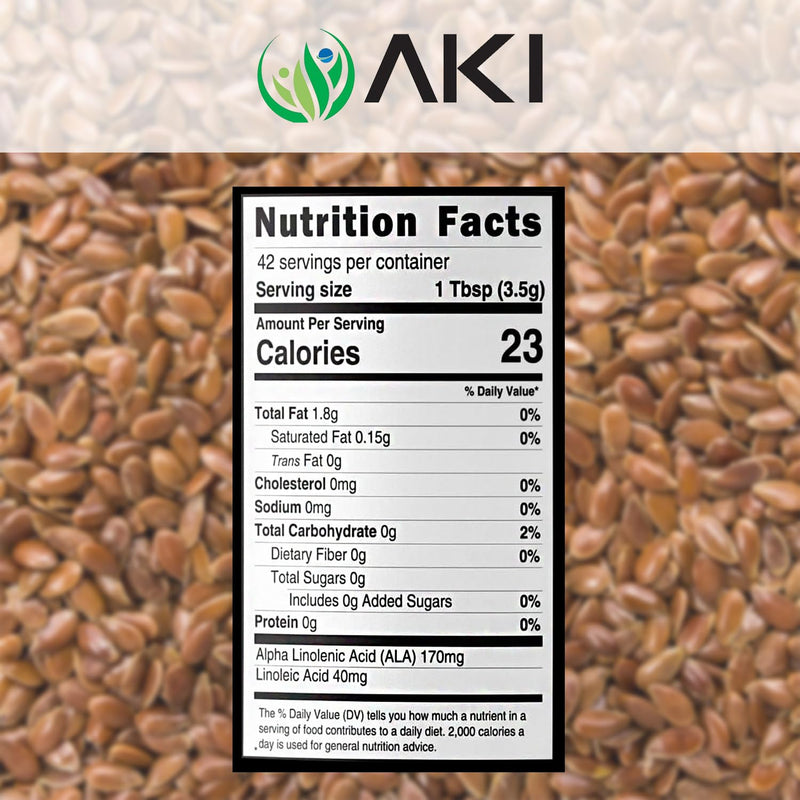 [Australia] - AKI Flaxseed Oil Powder - Packed with Essential Nutrients Like Omega-3 Fatty acids, Fiber, & Lignans - Free from Artificial Additives, Made with Ideal Quality Ingredients (5.30oz/150g) 