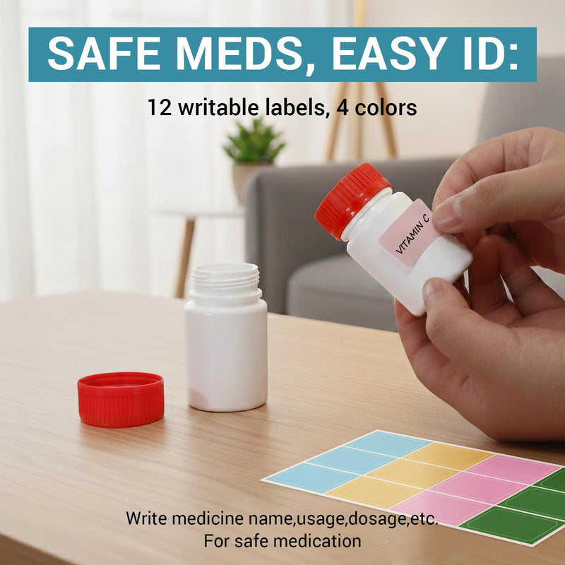 10 Pack 2oz Travel Pill Bottles - White Food Grade Plastic with Screw Caps & Labels, Small Pill Organizer for Pills, Vitamins, Capsules White+red 2oz/60ml
