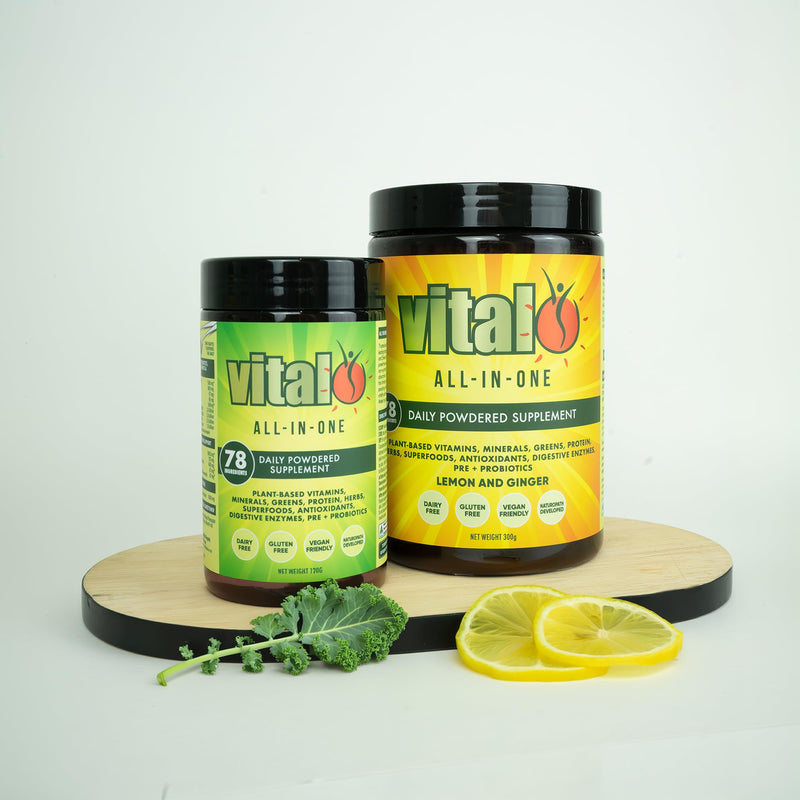 Vital All-in-One Daily Health Supplement, 0.35oz Packets, 30 Pack | Natural Greens Superfood Powder for Energy & Health, Super Greens Powder Drink Mix with Probiotic & Antioxidant Support 30 x 10 gm sachets