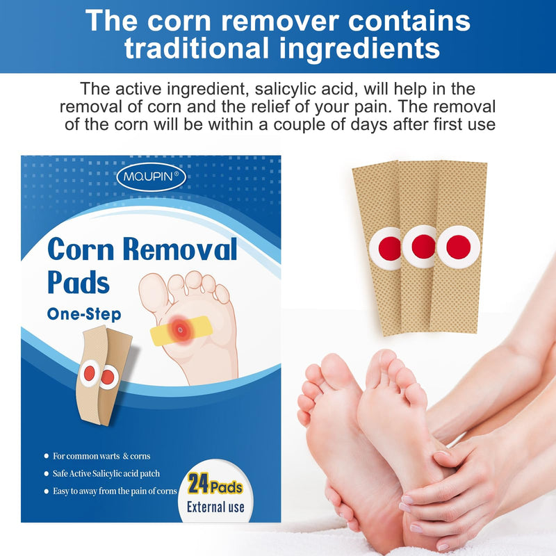 [Australia] - 24 Count Corn Removal Pads for Feet and Toe, Corn Feet Remover for Feet Extra Strength, Callous Remover 24 Beige 
