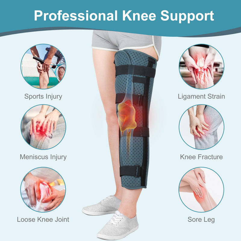 [Australia] - Knee Immobilizer Brace for Orthopedic for Pain,Knee Fractures,Instability, ACL,MCL,MeniscusTear,Arthritis,Displacement Post Surgery Recovery 21.8" Length Women Men Leg Braces Universa (M) M 