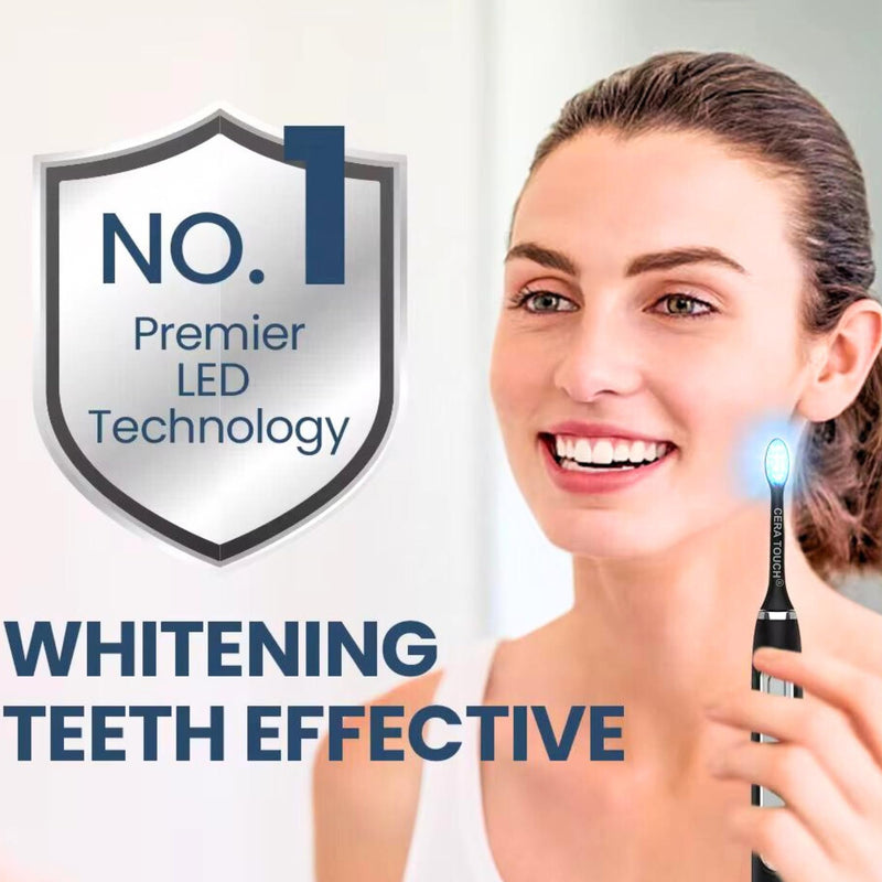 [Australia] - CERA TOUCH 6 Blue LED Whitening Electric Toothbrush| Electric Toothbrush for Adults | 4 Modes With Smart Timer Plaque Removal & Memory Function | 2Heads | IPX7 Waterproof |Travel Case |WirelessCharger 