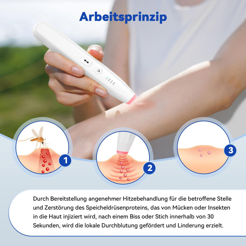 [Australia] - KINREECELL insect bite healer, mosquito bite heat pen, small and handy electric mosquito bite healer, rechargeable, for treating insect bites, relieving itching and swelling 