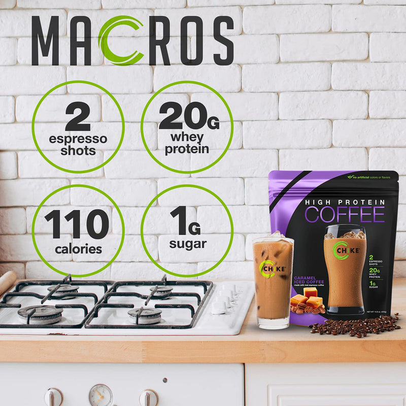 [Australia] - Chike Caramel High Protein Iced Coffee, 20 G Protein, 2 Shots Espresso, 1 G Sugar, Keto Friendly and Gluten Free, 14 Servings (14.8 Ounce) 