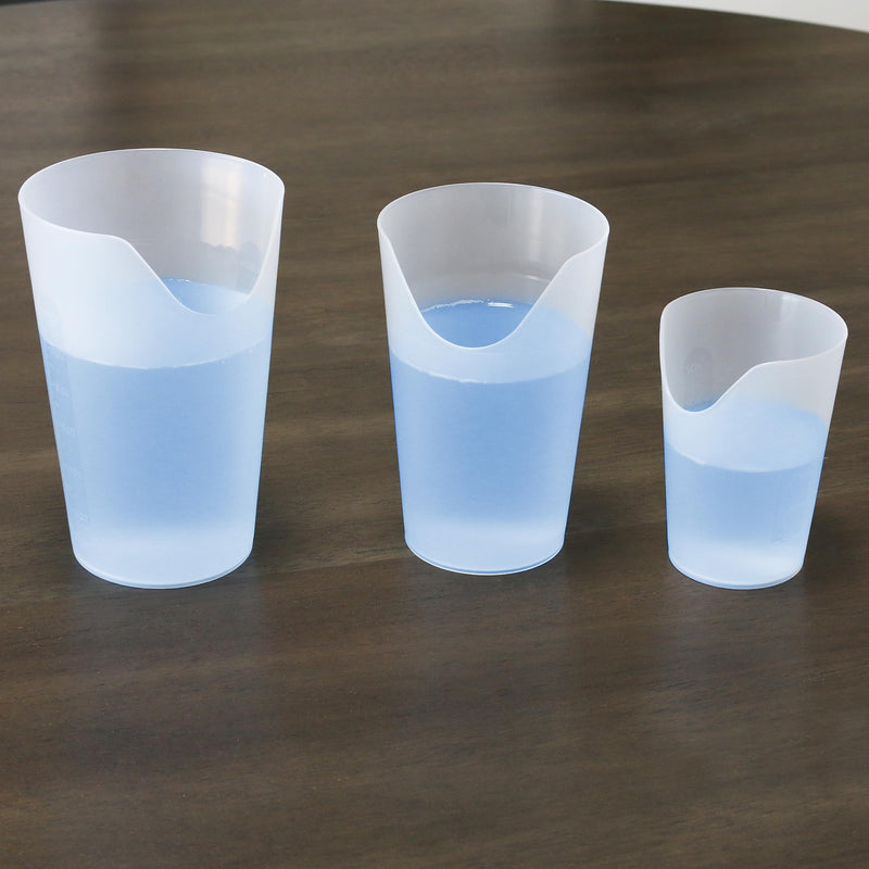[Australia] - HealthSmart Nosey Cup Set - 3 Pack (4, 8, and 12 oz) - Adult Sippy Cup, Autism Friendly, Dysphagia, Special Needs, Parkinsons and Occupational Therapy Tools, Elderly Assistance Products 4, 8, and 12 oz 