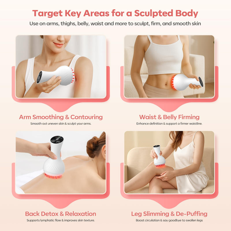 [Australia] - Lymphatic Drainage Massager & Anti Cellulite Massage Tool,New Lymphatic Massager,Helps Reduce Stretch Marks & Cellulite，for Belly, Arms & Legs,Body Sculpting Machine with Heat & Vibration 