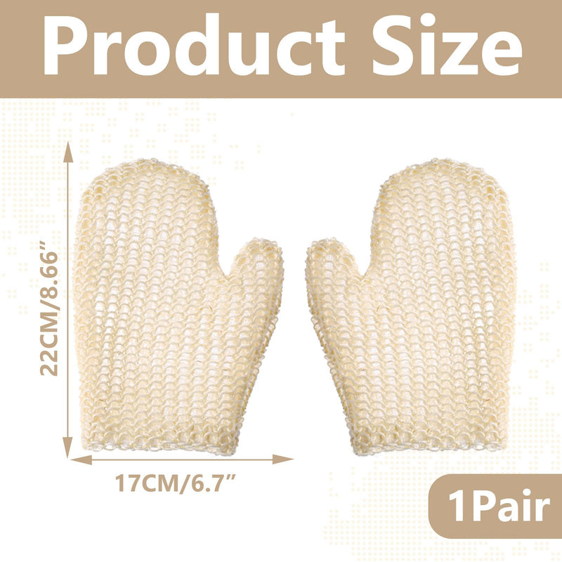 [Australia] - Pack of 2 peeling gloves, sisal shower gloves, massage gloves, body peeling gloves, bathing gloves for the body, spa towels, peeling gloves for the body, peeling massage gloves 