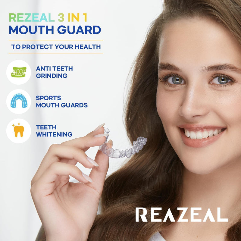 [Australia] - Mouth Guard for Grinding Teeth at Night: Moldable Dental Guard for Sleeping - Nighttime Protection for Teeth - 4 Packs/2 Size 