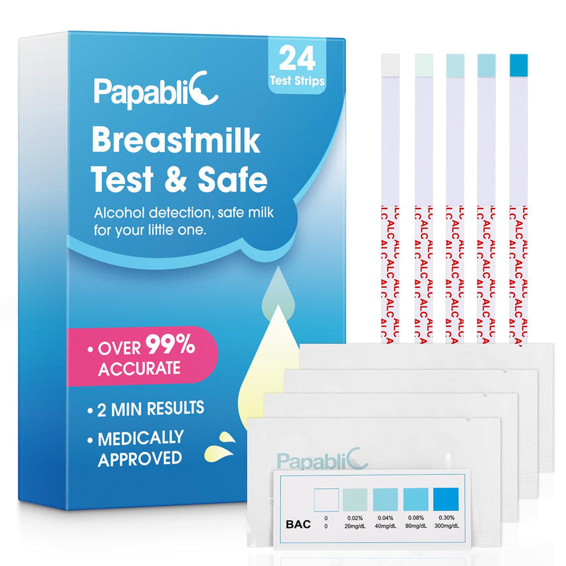 Papablic 36+24 Breastmilk Alcohol Test Strips 2-mins Quick & Accurate Detection for Alcohol in Breastmilk