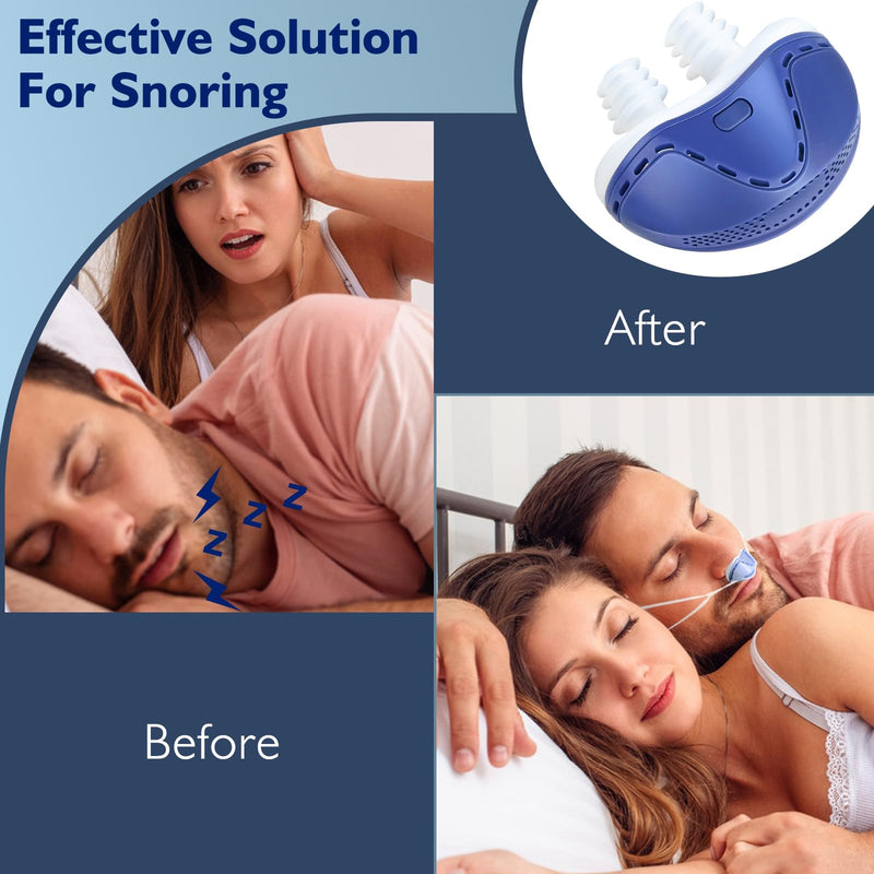 [Australia] - Anti Snoring Devices, Double Vortex Anti Snoring Device, Snoring Solution, Adjustable Wind Speed, Suitable for All Nose Shapes, Stop Snoring Suitable for Men and Women, Blue 