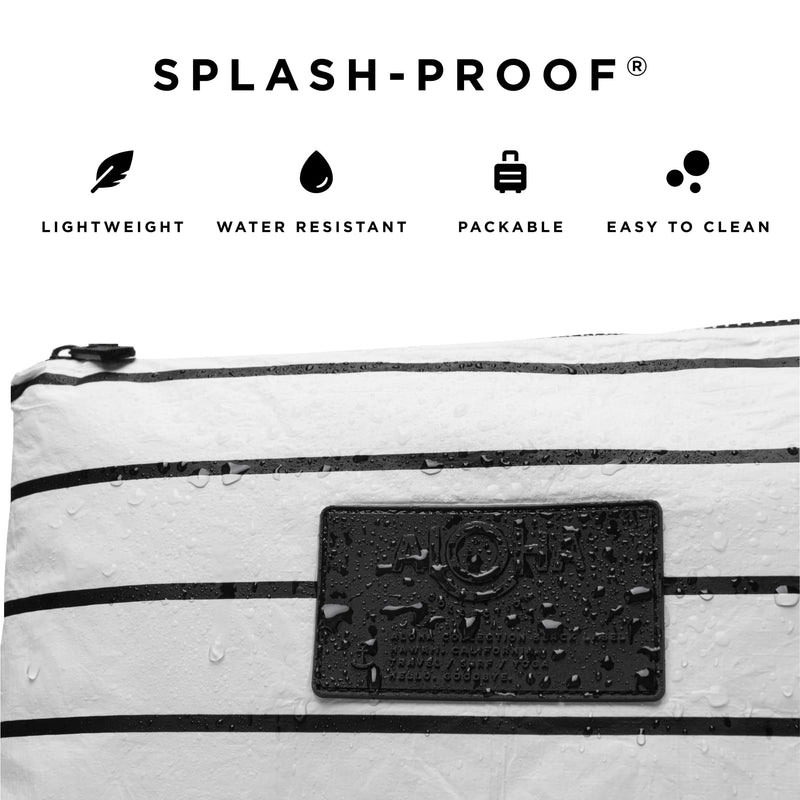 ALOHA Collection MAX Pouch, Lightweight Splash-Proof Travel Organizer for Luggage, Packing, Beach Gear & Gym Clothes, Monstera White on Black Max Monstera Pouch