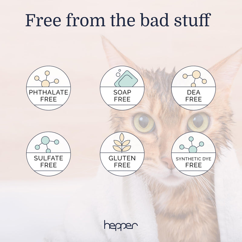 Hepper Oatmeal Shampoo for Dogs, Cats and Other Pets - All Natural Pet Shampoo: No Dog Soap, Cat Soap or Pet Soap - Dog Shampoo Sensitive Skin, Dog Dry Skin, Dog Itchy Skin Treatment -Cucumber & Aloe - PawsPlanet Australia