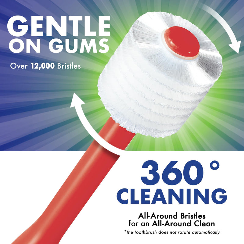 [Australia] - Brilliant Oral Care Kids Toothbrush with Soft Bristles and Round Head, for a Child Approved, Easy to Use All-Around Clean Mouth, Ages 5-9 Years, Red Purple Royal, 3 Pack Red-purple-royal 3 Count (Pack of 1) 