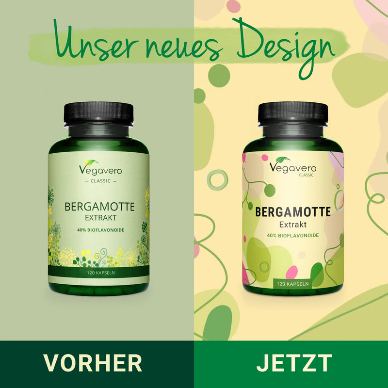 [Australia] - Bergamot capsules | 1250 mg extract (15:1) per daily dose | 40% bioflavonoids | Citrus Bergamot | Laboratory tested | Vegan - without additives | 120 pieces | German production of Vegavero® 