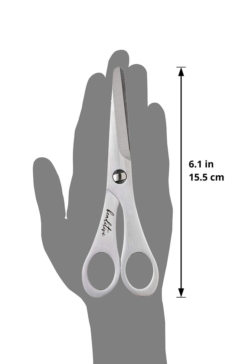 [Australia] - Beaditive Baby Food Scissors - Stainless Steel Toddler Food Cutter with Serrated Blade and Blunt Tip for Safety - Dishwasher Safe Baby Food Shears for Cutting Tiny Bites with Portable Travel Case 