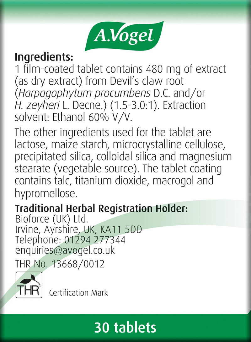 A.Vogel Atrosan Devil’s Claw Tablets | Back & Muscle Pain Relief | 30 Devil’s Claw Tablets 30 count (Pack of 1)