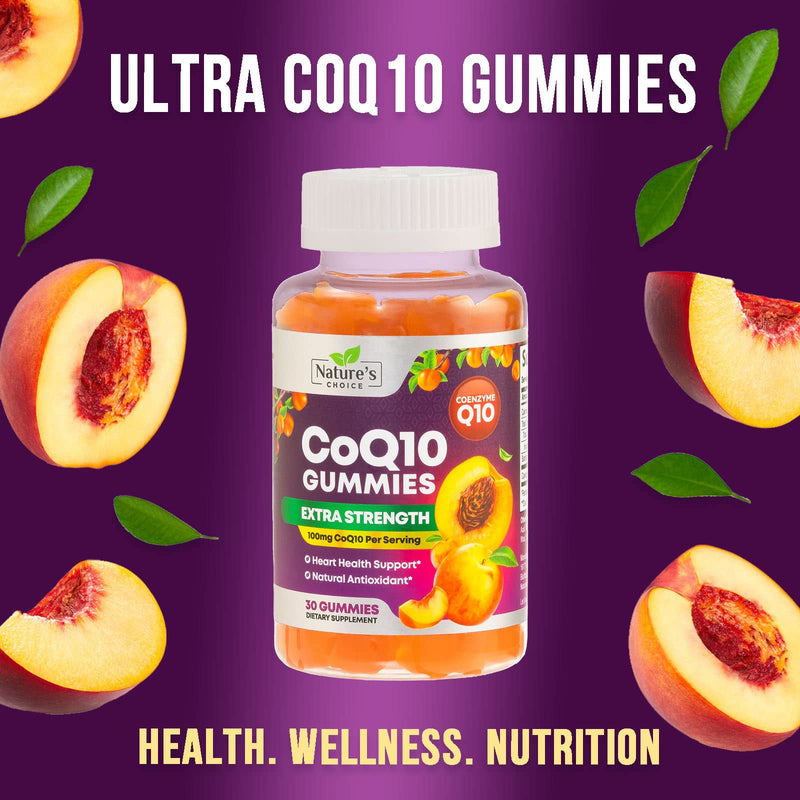[Australia] - CoQ10 100mg Gummies - 3X Better Absorption, Antioxidant for Heart Health Support & Energy Production, Ultra Coenzyme Q10 Vitamins, Coq 10 Supplements, Dietary Supplement, Non-GMO - 30 CoQ10 Gummies 30 Count (Pack of 1) 