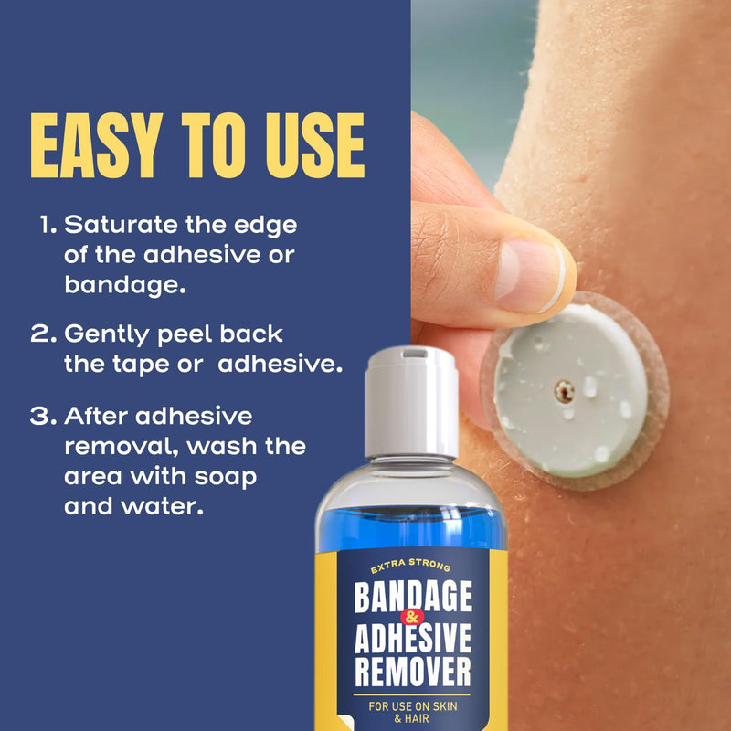 [Australia] - Sting-Free Adhesive Remover - Gentle & Pain-Free Bandage & Strong Adhesive Remover | Ideal for Sensitive Skin, Sports Tape, Dialysis Ports, Continuous Blood Glucose Monitoring & Colostomy Bag Care 