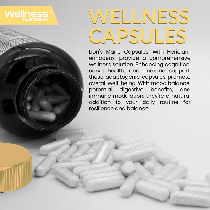 [Australia] - Lions Mane Supplement Capsules - 120 Count - Mushroom Supplement, Brain Supplements for Memory and Focus, Lion's Mane Mushroom Capsules Organic - Cognitive and Immune Support, Focus Supplement 120 Count (Pack of 1) 