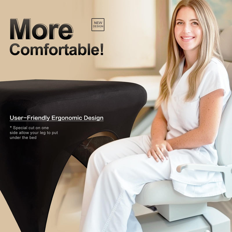 [Australia] - Spa Bed Cover Professional Lash Bed Cover Stretchy Massage Table Cover Beauty Bed Protective Topper, Excellent for Lash Extension, Spa, Massage, Beauty Salon, Wax, Tattoo Bed and Table (Black) 1-Piece Black 