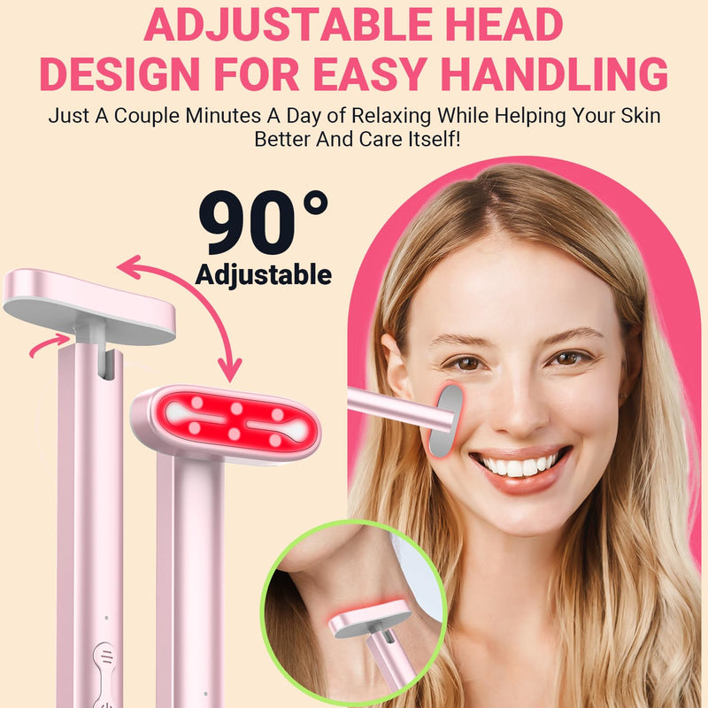 Acne Light Therapy Wand Red Light Therapy for Face - ROSIONG LED Facial Skin Red Blue Light Therapy Wand Device at Home