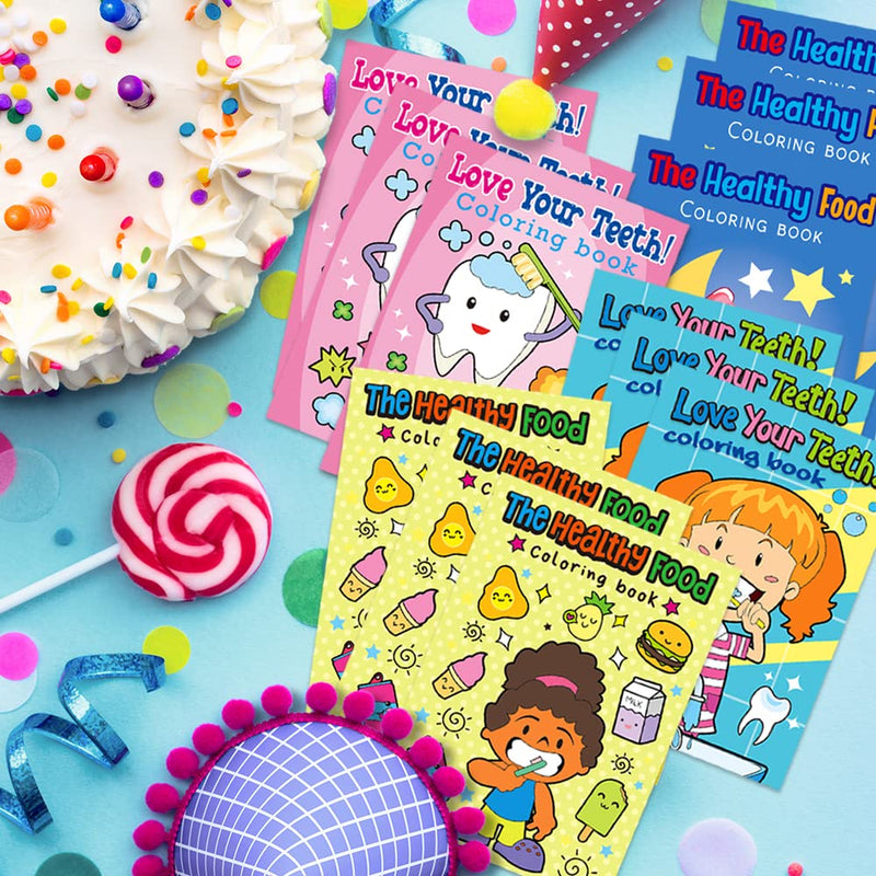 [Australia] - Dental Kids 24‑Pack 5″ × 7″ Mini Dental Coloring & Activity Books – 6 Pages Small Teeth Color Booklets | Classroom & Dental Party Favors, Birthday Goody Bag Gifts, Kids 3+ 