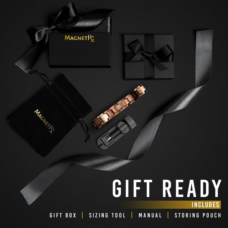 [Australia] - MagnetRX® Pure Copper Bracelet for Men – Effective Ultra Strength Magnetic Copper Bracelets – Adjustable Bracelet Length with Included Sizing Tool (Leo Style) Leo Style 