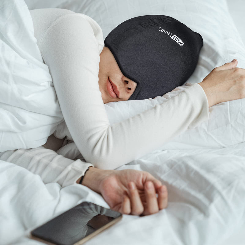 [Australia] - ComfiTECH Migraine Ice Head Wrap for Migraine Relief, Stress Relief and Sinus Headaches, Medium Black 