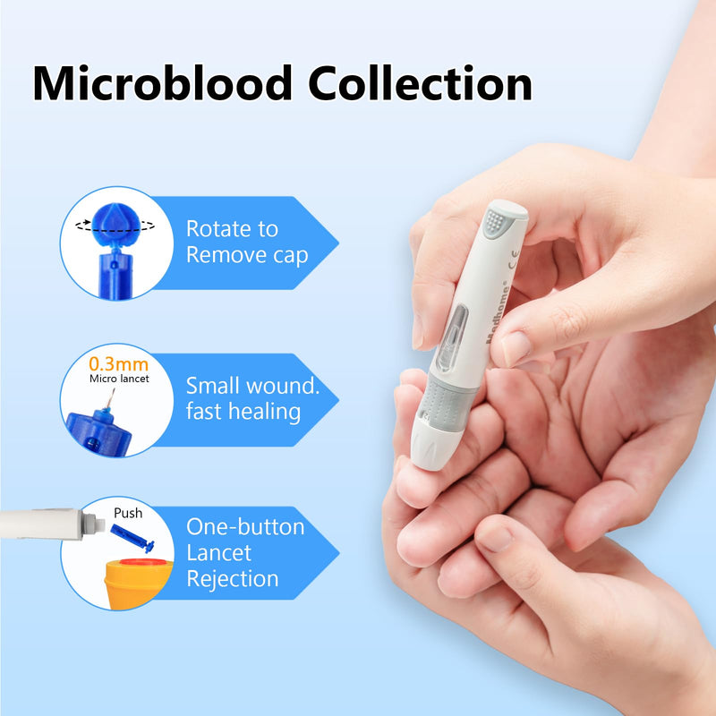 [Australia] - Lancing Device, with 12 Adjustable Depth Settings, Lancing Device for Diabetes Testing with Push Button Ejector,Minimizing Pain and Discomfort in Blood Glucose Testing - Lancet Device 