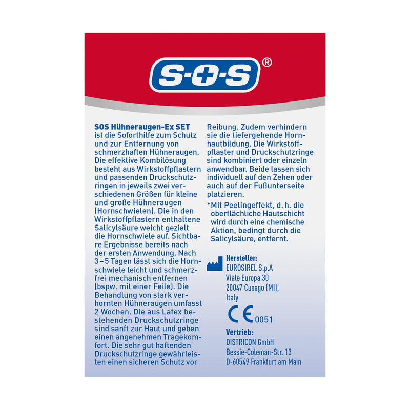 [Australia] - SOS Corn Ex Set, corn plasters for immediate pressure relief, corn remover with salicylic acid, quick pain relief and protection against friction, 1 x 54 pieces pack of 1 