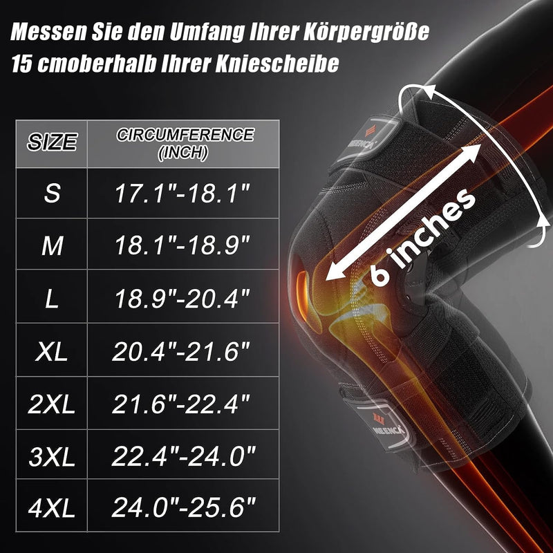 [Australia] - NEENCA knee support for knee pain, knee support with hinge and patented X-Strap fastening system, strong stability for pain relief, arthritis, meniscus tear, ACL, PCL, MCL L 