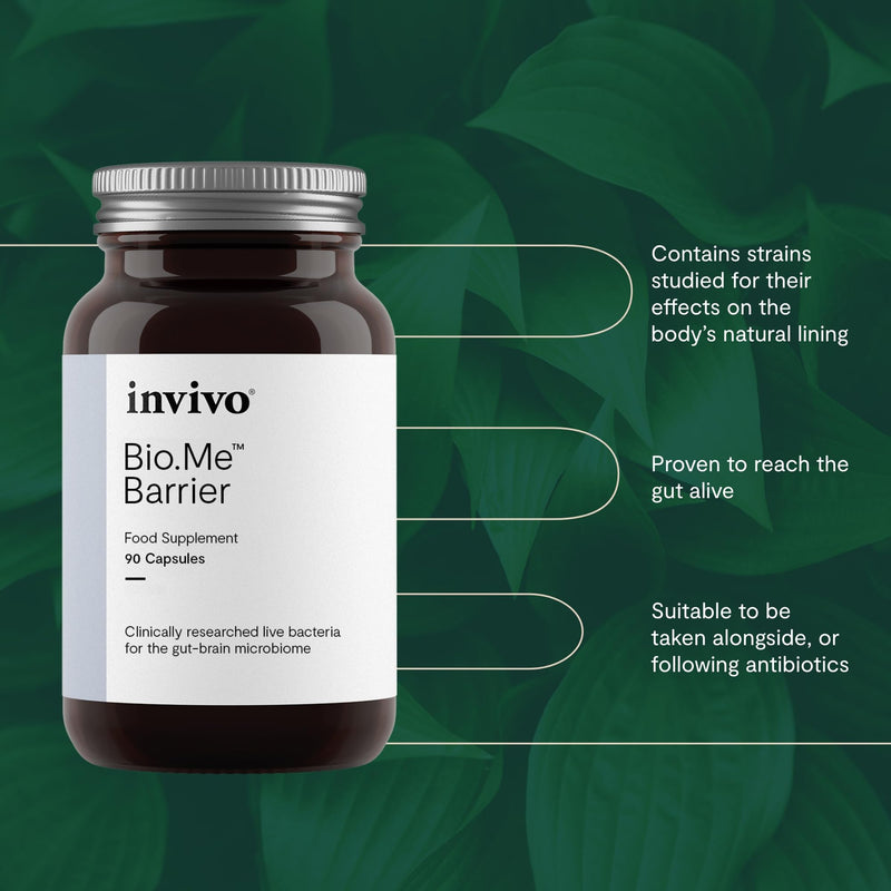 Invivo Bio.Me Barrier Capsules (90 Capsules - 1 Month Supply) - 5 Billion CFU Probiotic Bio Cultures Complex Supplement with PROBIOACT® Technology to Enhance Absorption - Contributes to Microbiome