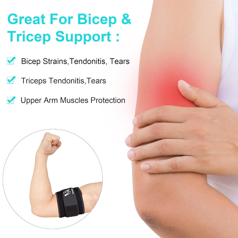 [Australia] - Bicep Tendonitis Brace Compression Sleeve Support,Upper Arm Brace Bicep Bands for Pain Relief,Muscle Strains and Inflammation,Bicep Compression Sleeve for Men and Women-Medium Medium 