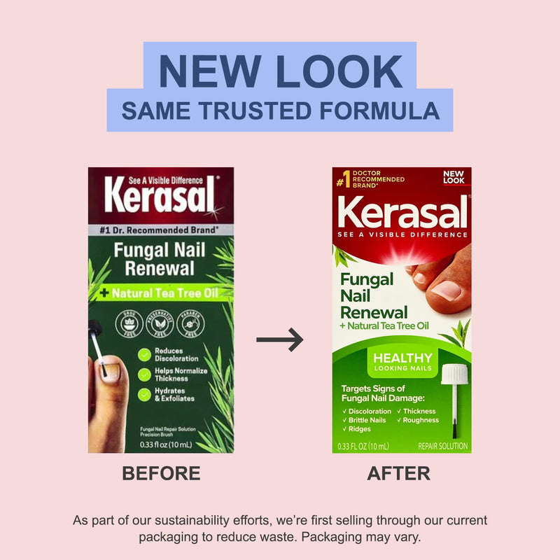 Kerasal Renewal Nail Repair Solution with Tea Tree Oil for Discolored and Damaged Nails, 0.33 Oz (Pack of 1) 0.33 Fl Oz (Pack of 1)