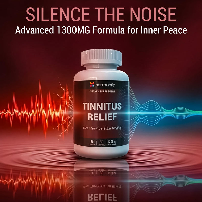 Tinnitus Relief Support Complex | Vitamin C, B-Complex, Calcium & Herbal Blend | Daily Nutritional Supplement for Auditory Wellness & Nerve Support | 60 Capsules – 30 Day Supply