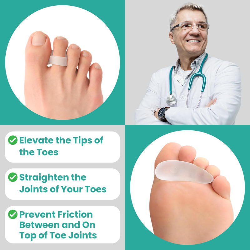 [Australia] - Welnove Hammer Toe Straightener for Women 8 Pack Hammer Toe Cushion for Curved, Crooked, Curly, Claw and Hammer Toes, Soft Support and Realignment 