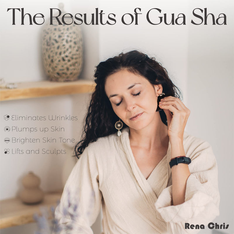[Australia] - Gua Sha Facial Tools, Natural Bian Stone Gua Sha Jade Massage Tool, Body Gua Sha Stone with Comb, Large GuaSha Set for Traditional Acupuncture Therapy(Wave-Edge) Wave-Edge 