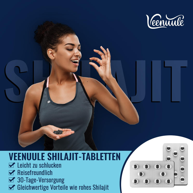 [Australia] - Shilajit tablets, 30,000 mg high dosage, high potency, pure gold quality, rich in fulvic acid and over 85 trace elements, 1000 mg per serving (60 tablets) 