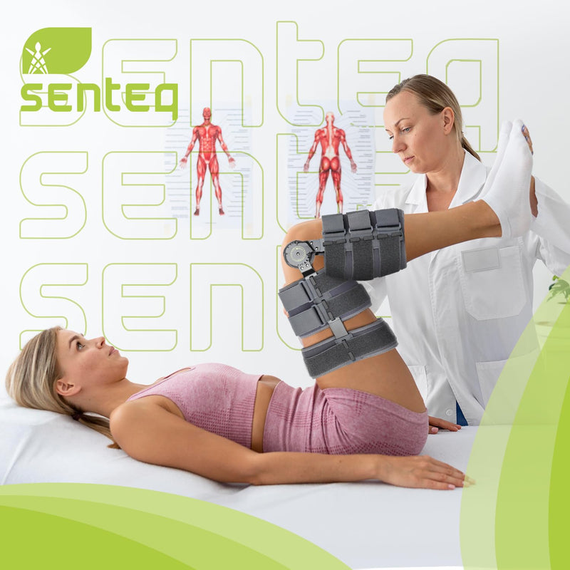 [Australia] - SENTEQ Knee Brace ROM Adjustable Post Op Knee Support Orthosis Immobilizer Protector for Left Leg and Right Leg, Both Men and Women 
