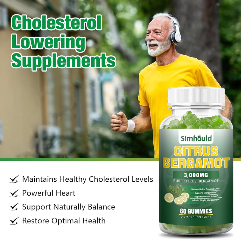 [Australia] - Citrus Bergamot Gummy - Sugar-Free, No Maltitol, Supports Healthy Cholesterol Levels Already in Normal Range, Antioxidant Support with Berberine HCl, Olive Leaf Extract, and Rutin 