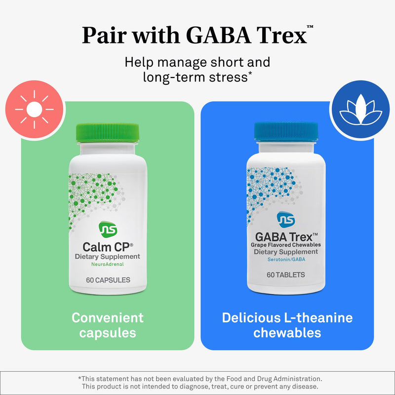 NeuroScience Calm CP, Neuro Adrenal Support Supplement, 60 Capsules | Promotes Calm Sleep, Healthy Cortisol Levels & Immune Responses, Banaba Leaf, Glycine, Taurine & Phosphatidylserine 60 Count (Pack of 1)