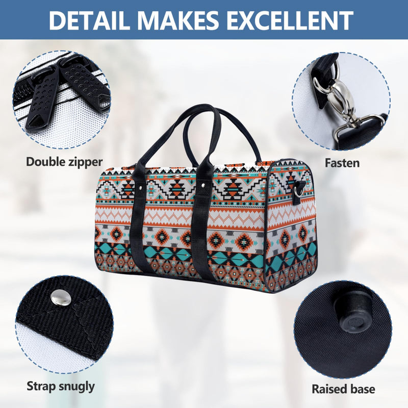 Travel Duffle Bag Large Capacity Personal Item with Adjustable Strap Lightweight Weekender Bag Overnight Bag Gym Bag Aztec Style Pattern Aztec Style Pattern 2
