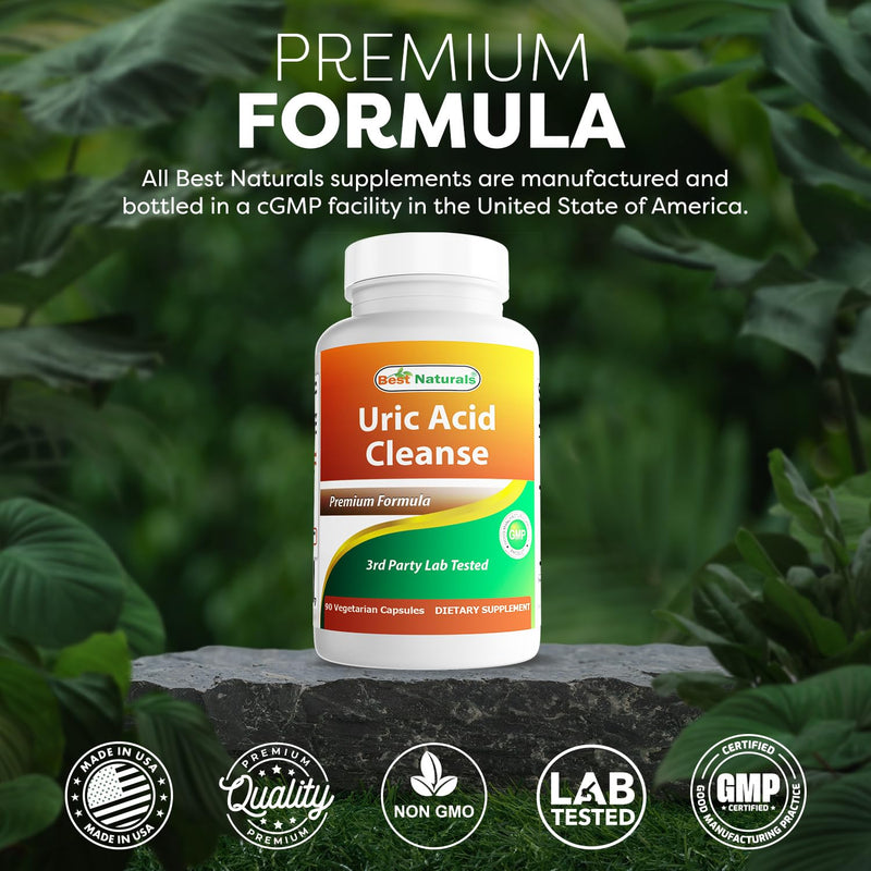 Best Naturals Uric Acid Cleanse Vitamins for Men and Women - 90 Veggie Capsules (90 Count (Pack of 1))