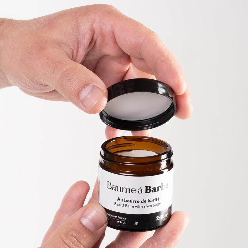 [Australia] - ZilberHaar - Beard care set for men - 1 regular beard brush + 1 beard balm + 1 moisturizer - hard boar bristles - velvet bag 