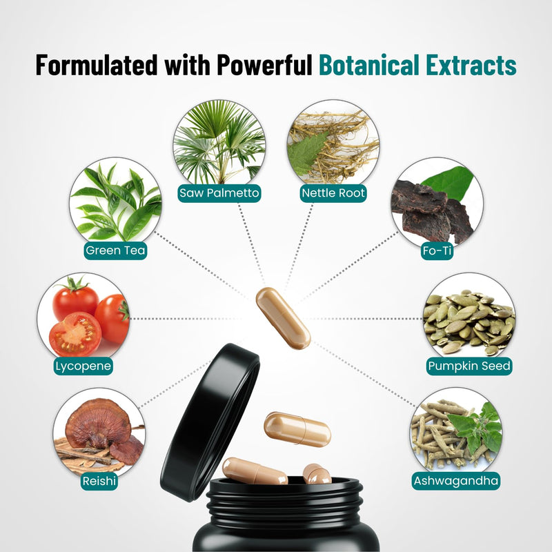 [Australia] - DHT Blocker for Men | Ultra Potent Hair Growth Formula | Saw Palmetto, Biotin, Pumpkin Seed, Herbal Extracts | Natural Hair Loss Supplements | Hair Regrowth Vitamins | Made in The USA | 90 Capsules 