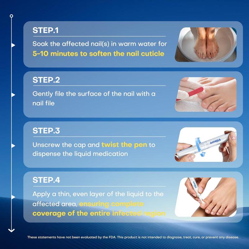 Toenail Fungus Treatment Extra Strength Pen with 25% Undecylenic Acid 5 Pcs | Nail Fungus Pens for Thick, Yellow or Damaged Nails, Formulated with Tea Tree Oils, along with Other Natural Ingredients